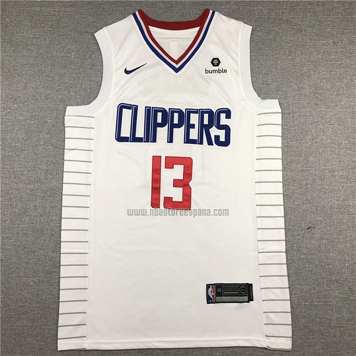 Camiseta Los Angeles Clippers Paul George NO 13 Association 2017-18 Blanco